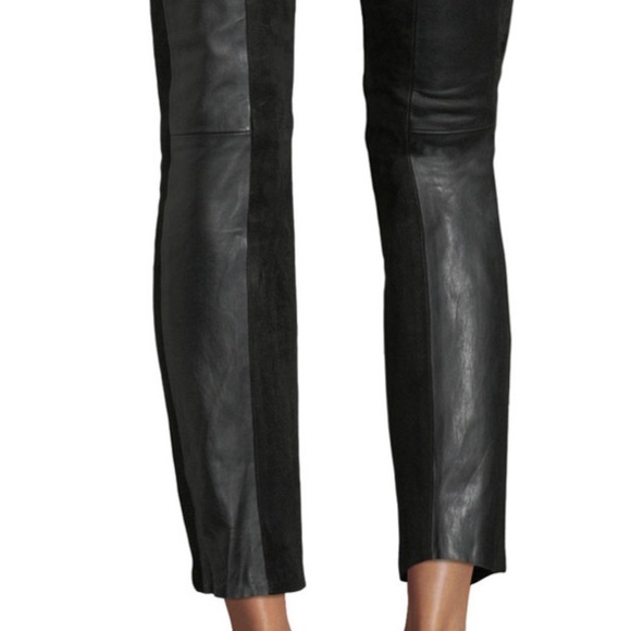 HOST PIC FRAME PANELED SUEDE/LEATHER SKINNY PANTS W/WIDE LEATHER GROMMET BELT 29 - Picture 7 of 9